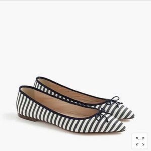 J.Crew Gemma Flat in Navy Stripe